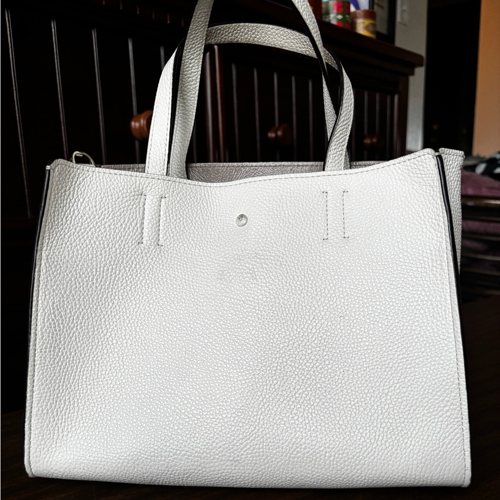 Kate Spade Sam Medium Satchel White with Pink Emblem - Picture 4 of 14